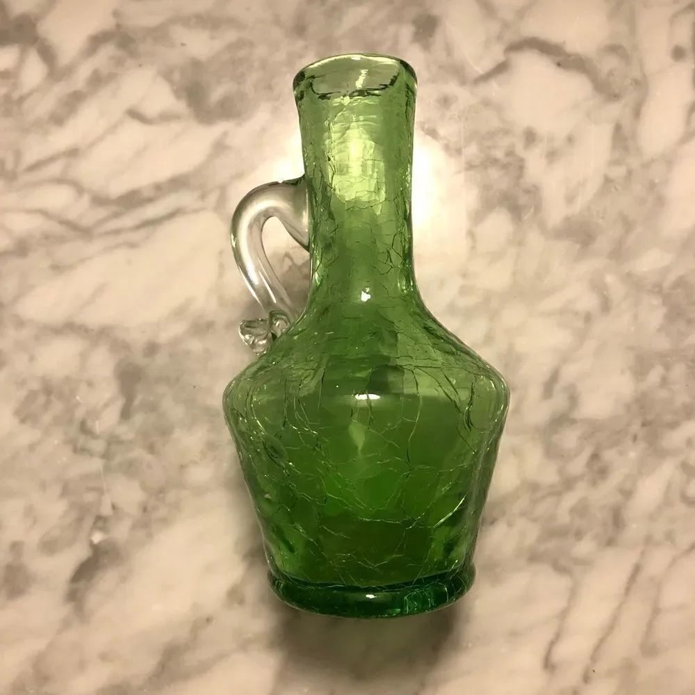Handmade Cracked Glass Vase 